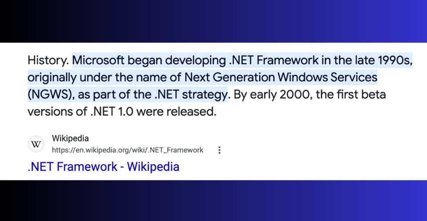 The History of .NET